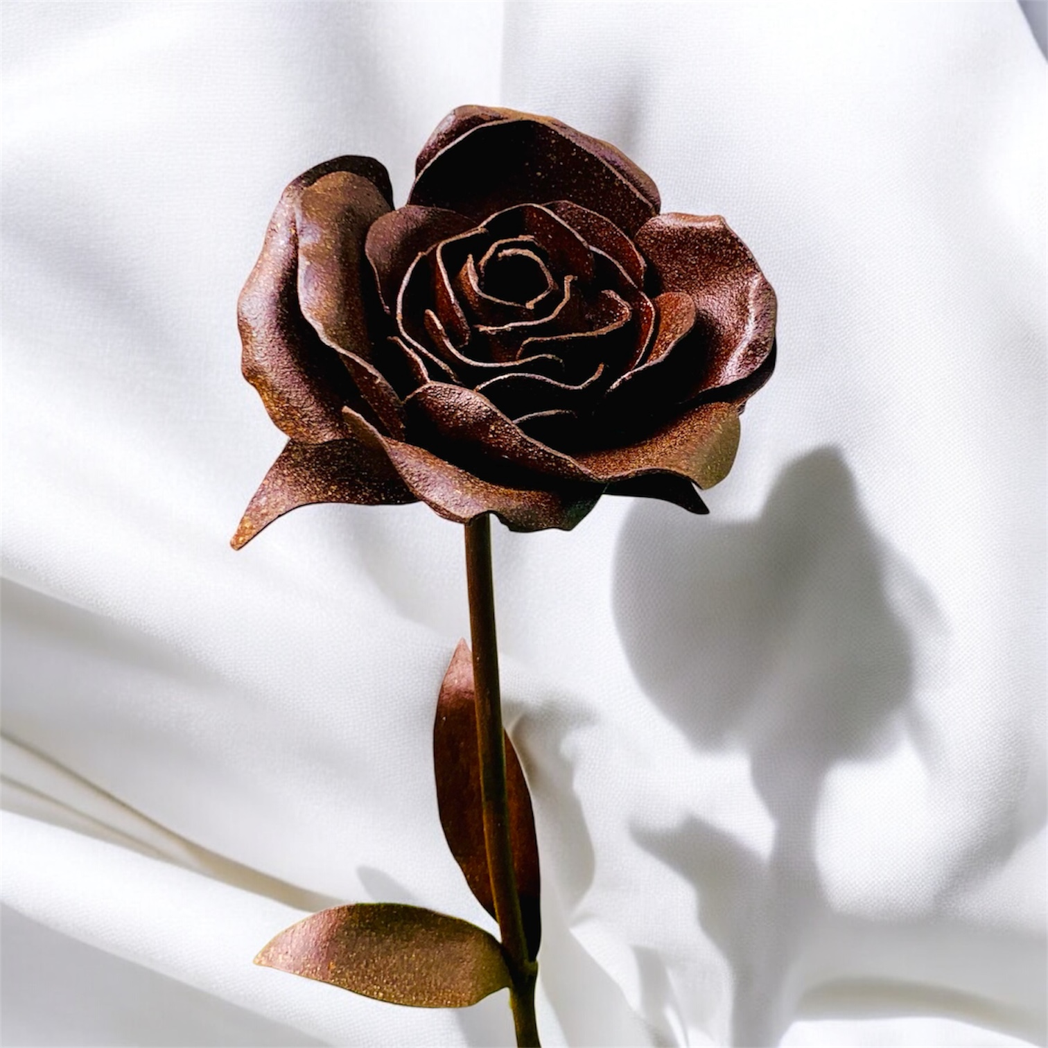 rosa de forja con base de madera